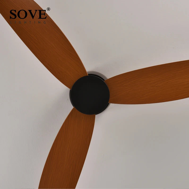 SOVE Ceiling Fans With Remote Control Modern Black White Low Floor DC Motor 30W Simple Ceiling Fan Without Light Home Fan 220V