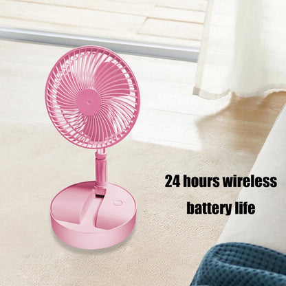 Portable Fan Floor Standing Fan Rechargeable Folding Telescopic Floor Low Noise Summer Electric Fan