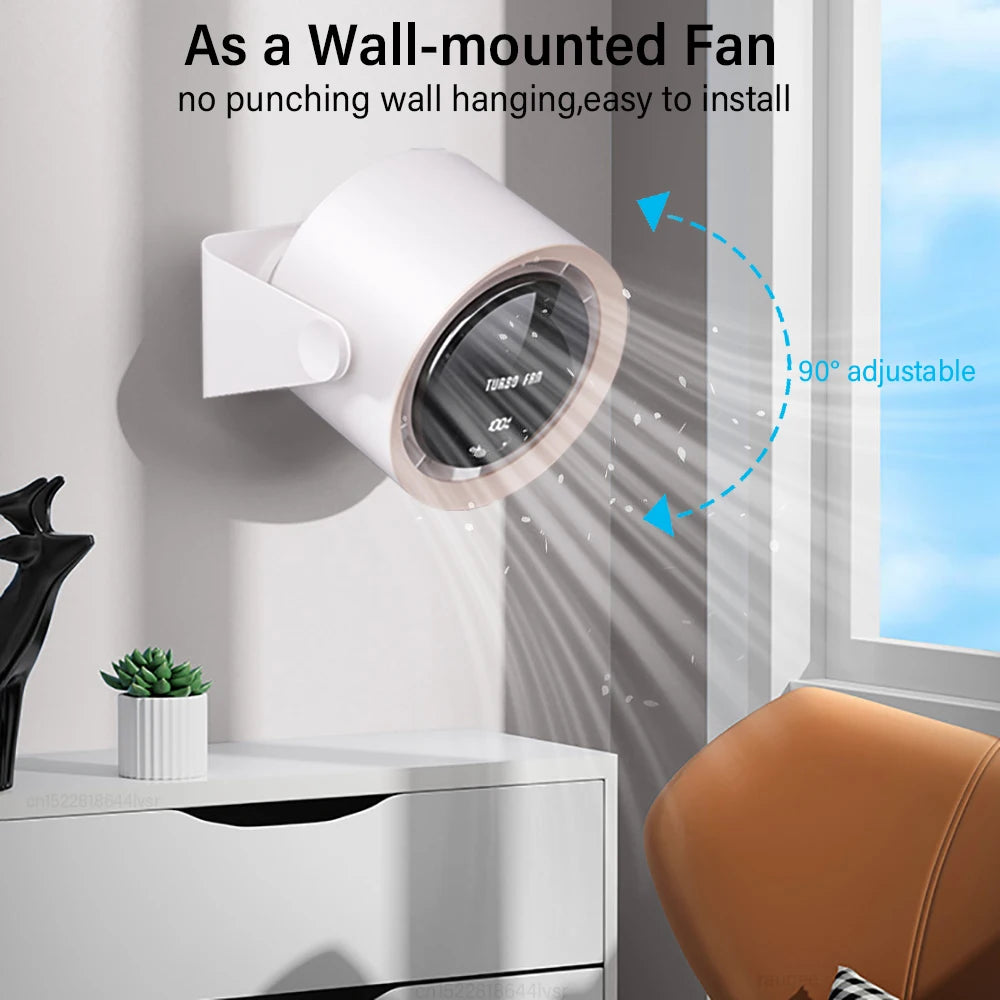 Electric Turbo Fan 4000Mah Wireless Cool Air Circulator Fan USB Rechargeable Desktop Wall Ceiling Fan Cool Air Ventilator