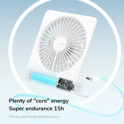 JISULIFE Mini Portable Fan Desktop Fan USB Charging Quiet Foldable Hanging Standing Cooling Fan for Travel Office Home